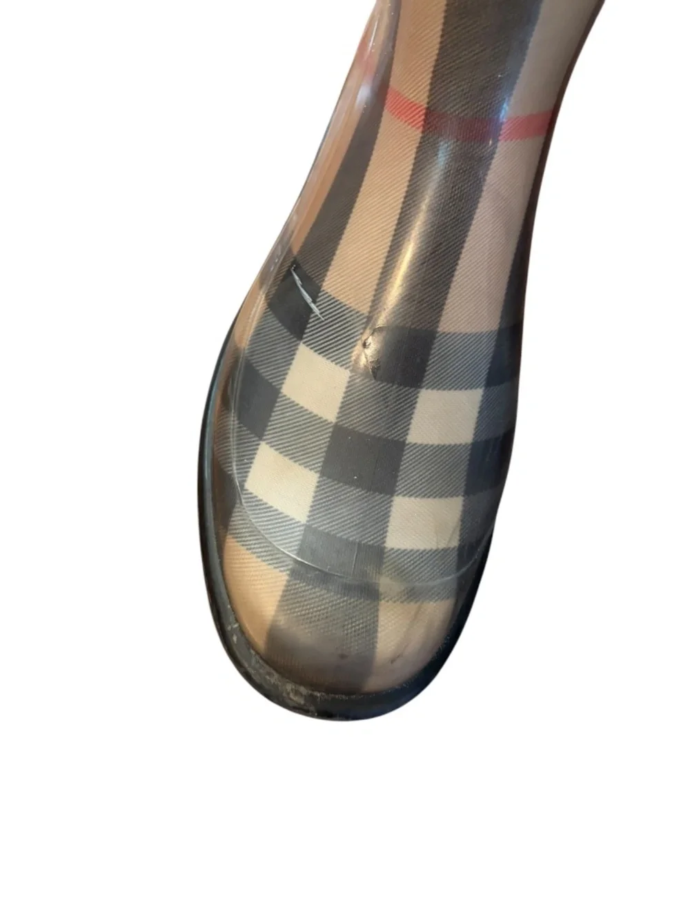 Burberry Nova Check Plaid Rubber Mid-Calf Rain Boots Size 40 Women's